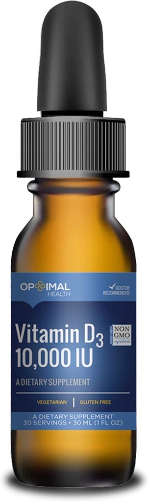 Vitamine optimale D3 gouttes liquides 10000 UI