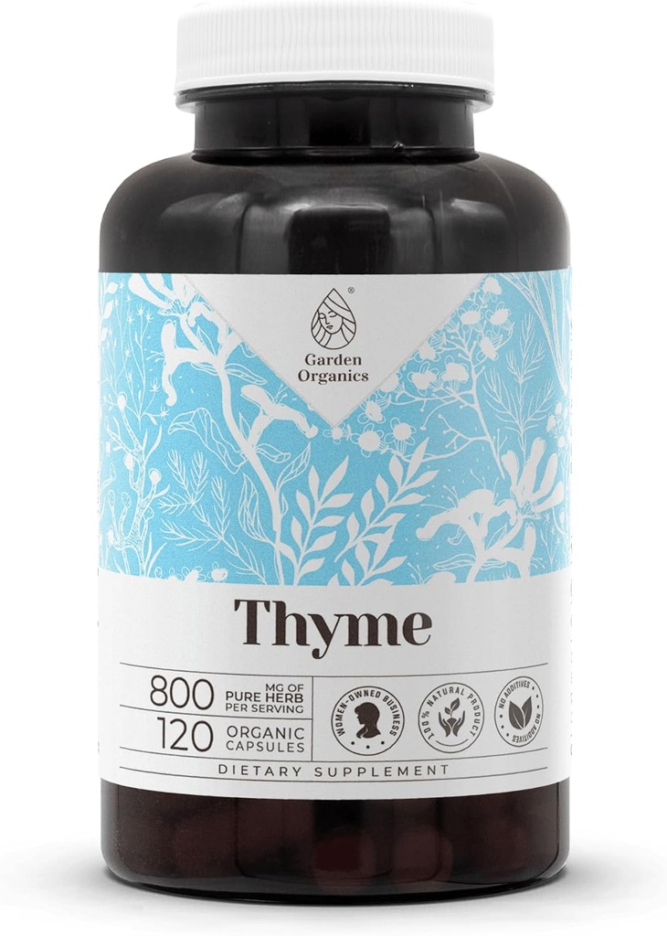 Thyme 120 Capsules (Thymus Vulgaris) Feuille séchée (120 Nombre)
