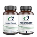 Progetti per la salute Saccharomyces Boulardii (60 capsule) + Probiotico a base di spore ProbioSpore (60 capsule) - 2 Integratori per la salute del fegato - Shelf-Stable, Probiotici resistenti agli acidi