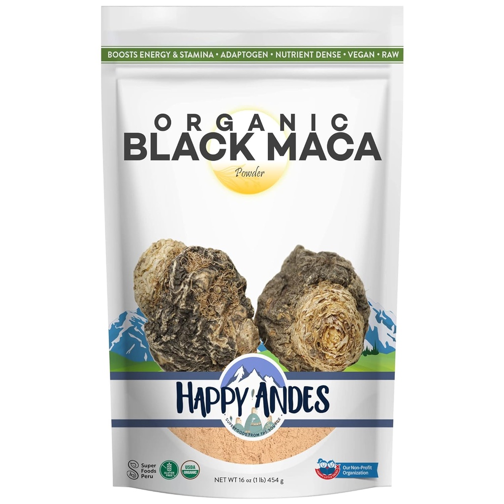 Polvere di radice di Maca pura e pura organica di Andes non OGM, USDA per energia e fitness, Performance & Mood per uomini e donne, senza glutine, Superfood peruviano, blu, 16 oz