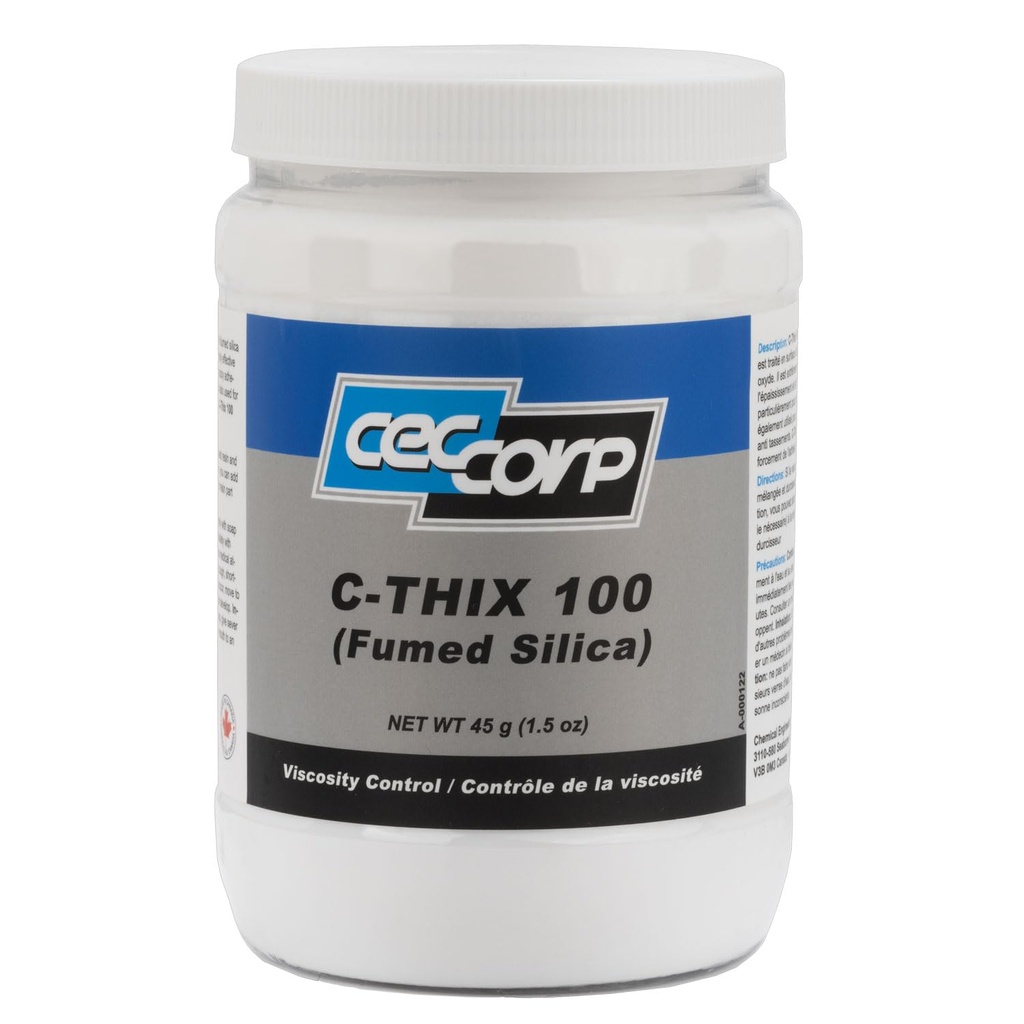 Fumed Silica C-THIX 100 par CECCORP (1 Quart / 946 mL) – Poudre blanche très fine, hydrophobe, amorphe et très haute pureté