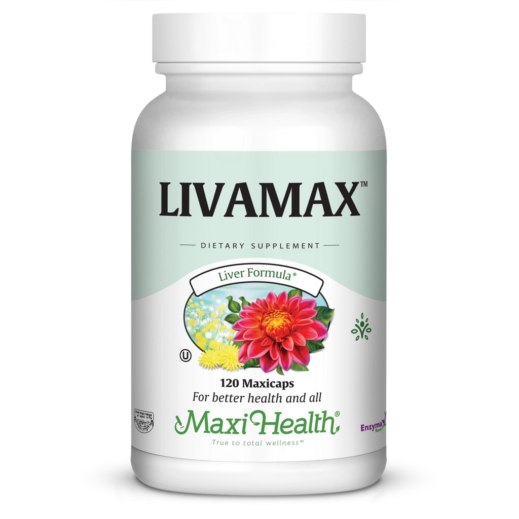 Maxi Health Livamax - Leber Formel - mit Milchdistel und Dandelion Wurzel - 120 Kapseln - Kosher