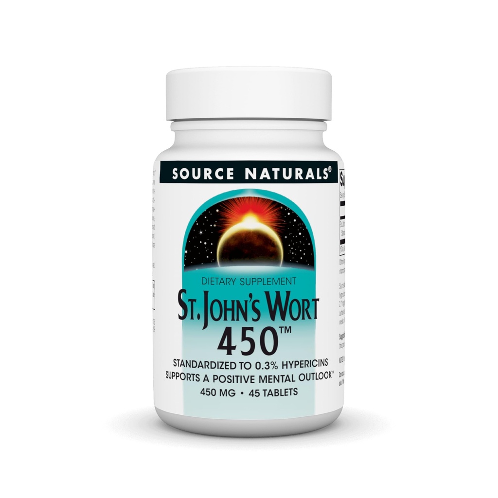 Quelle Naturals St. John's Wort 450 mg Unterstützt einen positiven mentalen Ausblick - 45 Tabletten