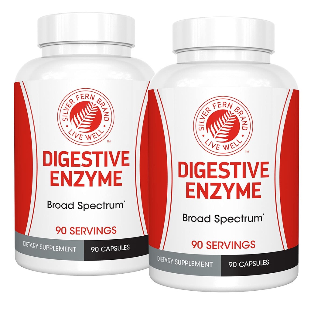 Silver Fern Brand Ultimate High Potency Digestive Enzyme Supplement - 2 bottiglie - 100% Intestinal Coverage - Digestive Comfort - Migliorare la tollerabilità alimentare