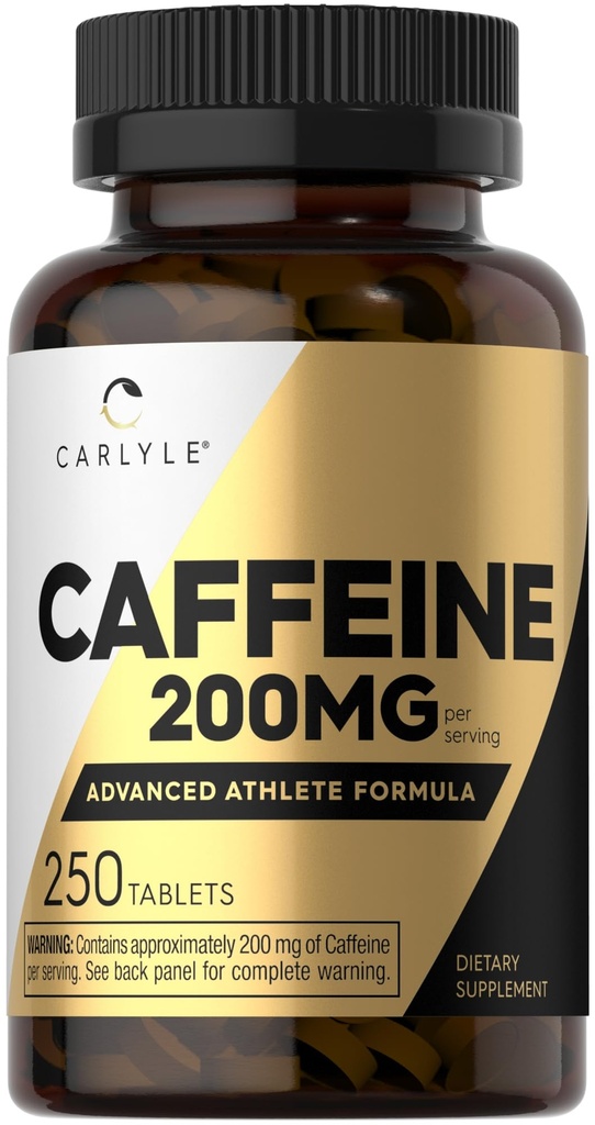 Carlyle Koffein Pillen 200mg | 250 Tablets | Fortgeschrittene Athleten Formel | Vegetarisch, Non-GMO & Gluten Kostenlose Ergänzung