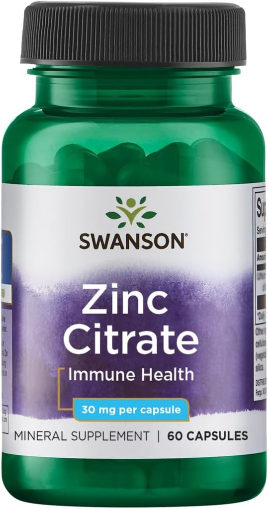 Swanson Zinc (Citrate) 30 Milligramme 60 Kapseln