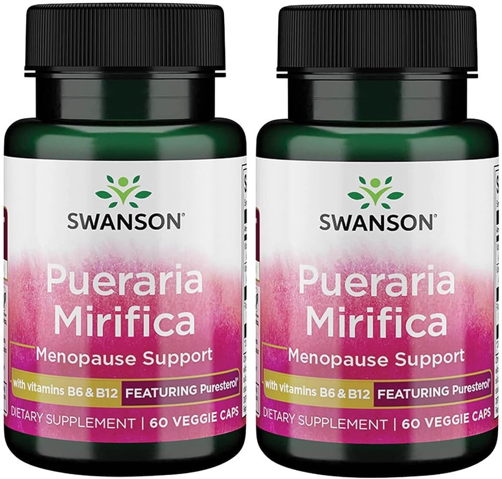 Swanson Pueraria Mirifica mit B6 '&' B12 - Mit Puresterol 60 Veg Caps 2 Pack