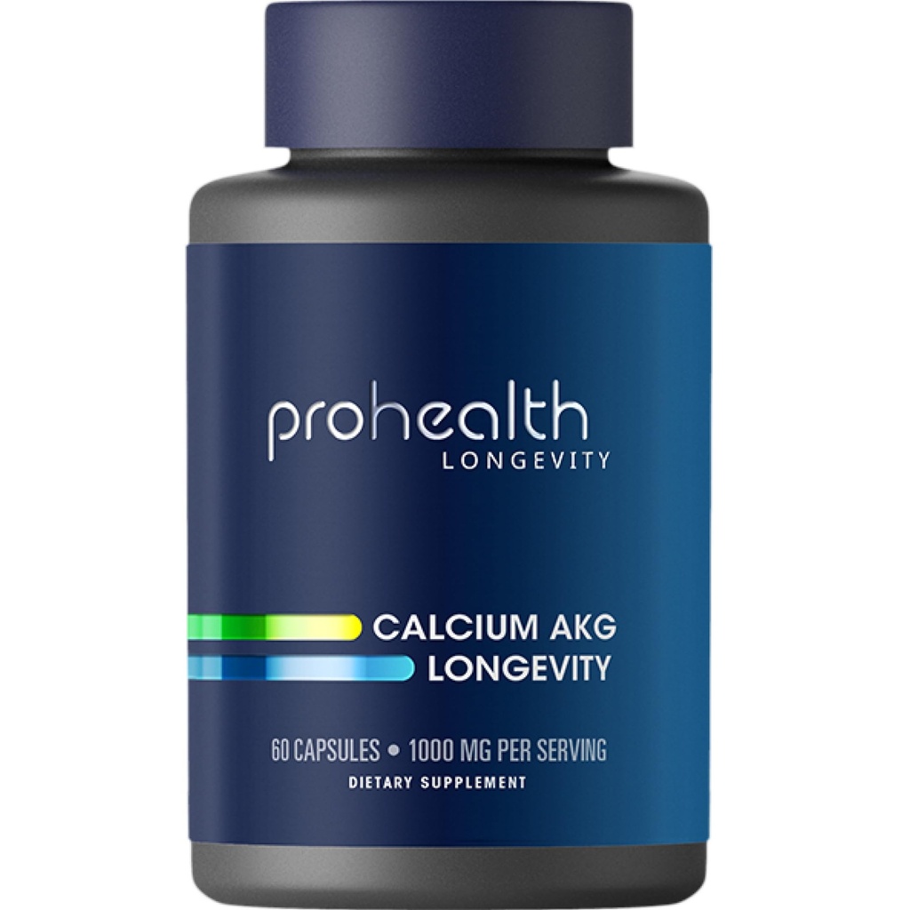 ProHealth, Ca AKG Supplement (Alpha Ketoglutarate) (1,000 mg per 2 capsule di servizio, 60 capsule). Supporta la funzione metabolica e i processi di invecchiamento sano.