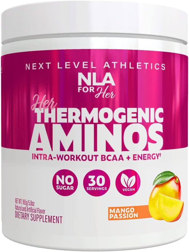 Son thermogénique Amino femmes pré post & intra entraînement Booster (Mango Passion, 30 portions) w BCAA essentiels acides aminés, caféine, et électrolytes- Max vos entraînements w durable énergie-Vegan, sans sucre