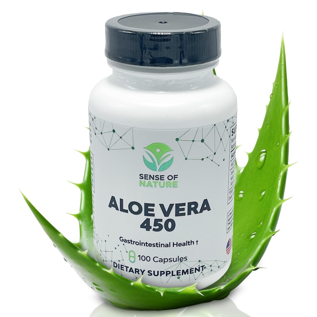 Aloe Vera 450 Capsule Organici | Pillole Aloe Vera Non OGM | Realizzate con Aloe Vera Organica USDA Integratori | Supplementi Digestivi & Joint Support Supplementi