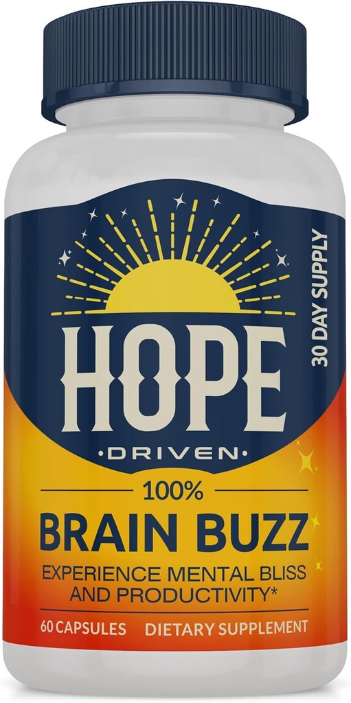 Brain Buzz Brain Ergänzung für Gedächtnis und Fokus | Memory Supplement für Gehirn | 40-in-1 Brain Booster Ergänzung für Fokus, Gedächtnis, Klarheit, Energie, Leistung | Für Männer & Frauen | 60 Veggie Kapseln