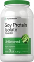 Horbaach Soy Protein Isolate Pulver | 3 lb | Unflavored | für Frauen und Männer | Vegetarisch, Vegan, Non-GMO und Glutenfrei