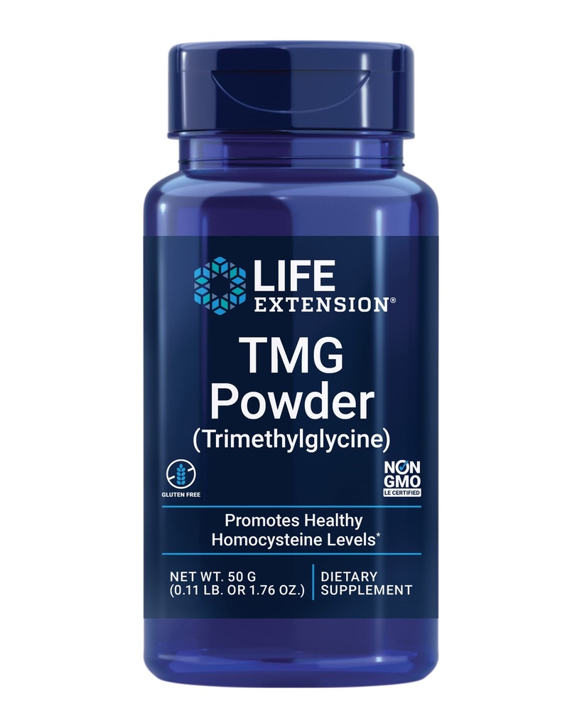 Lebensverlängerung TMG Pulver – Trimethylglycin – Hilft die Pflege normaler Homocystein-Level, Herzgesundheit – Glutenfrei, Nicht-GVO, Vegetarisch – Net Wt. 50 g (0.11 lb. oder 1.76 oz.)