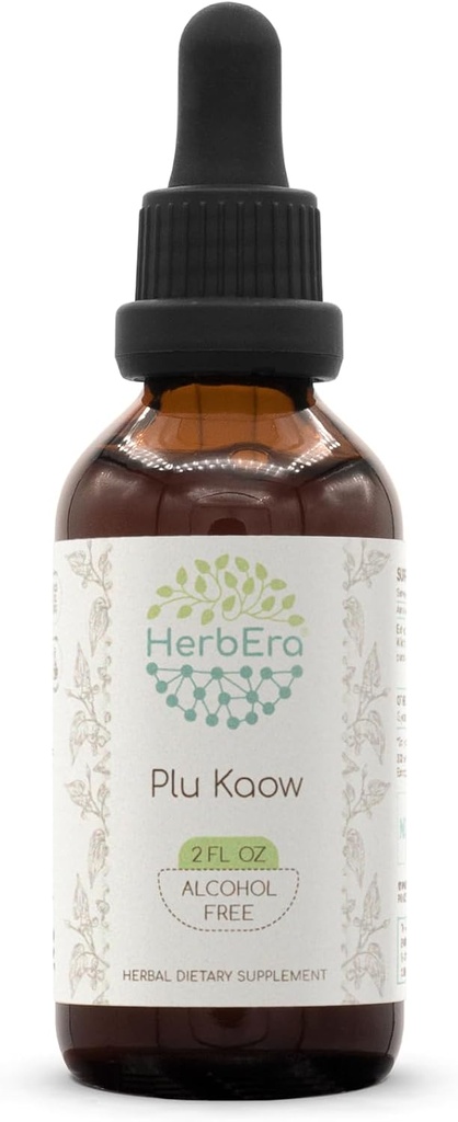 Plu Kaow B60 Teinture d'extrait d'herbe sans alcool, gouttes concentrées de liquide naturel Wildcrafted Yu Xing Cao (Houttuynia Cordata) Herbe séchée (2 fl oz)