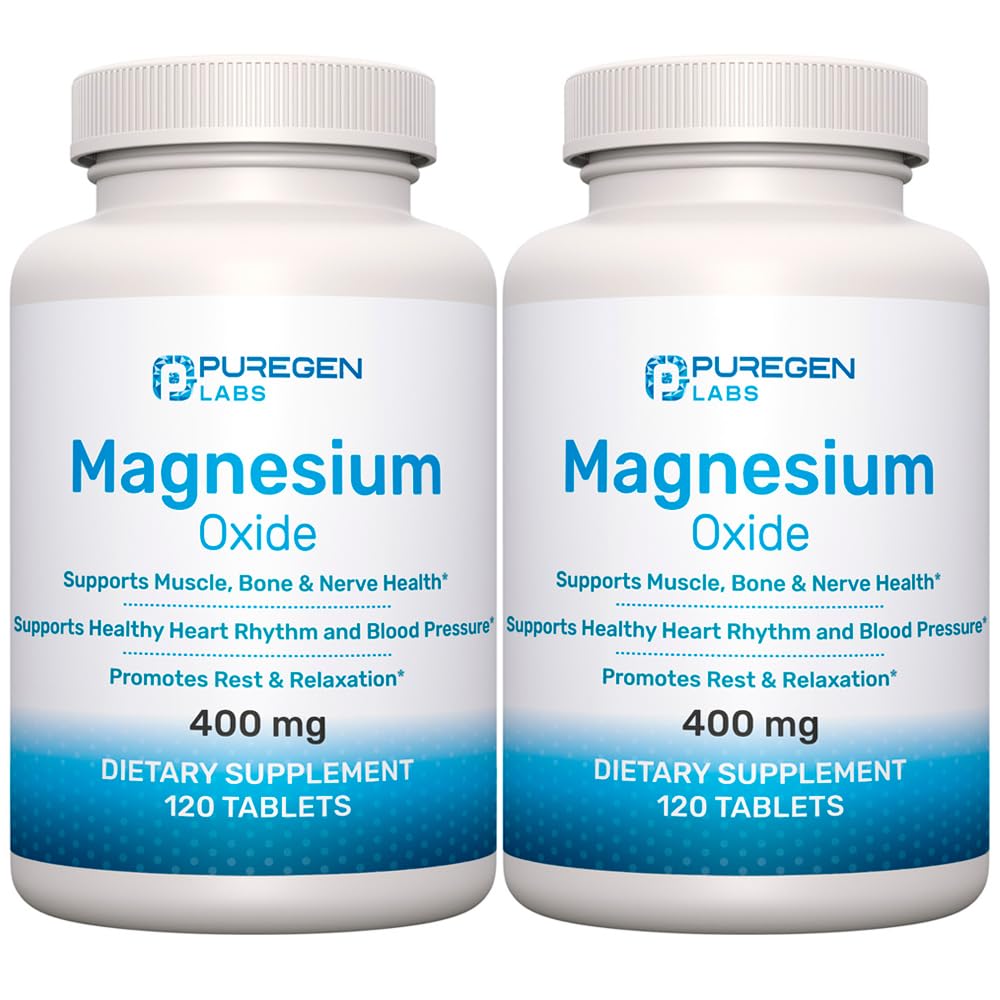 Oxyde de magnésium 400mg [haute puissance] Supplément 2 Pack - Total 240 comprimés