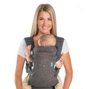 Infantino Flip 4-in-1 Portabambino convertibile, Babywear regolabile, ergonomico, Registro Essenziale, Portabambino per neonato a Toddler, Grigio