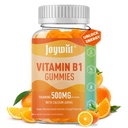 Vitamin B1 Gummi 500mg, Kaubares Thiamin B1 Ergänzung für Erwachsene, mit 600mg Calcium Citrat, Unterstützung Nervous System, Vegan, Natürliche Orange Flavor