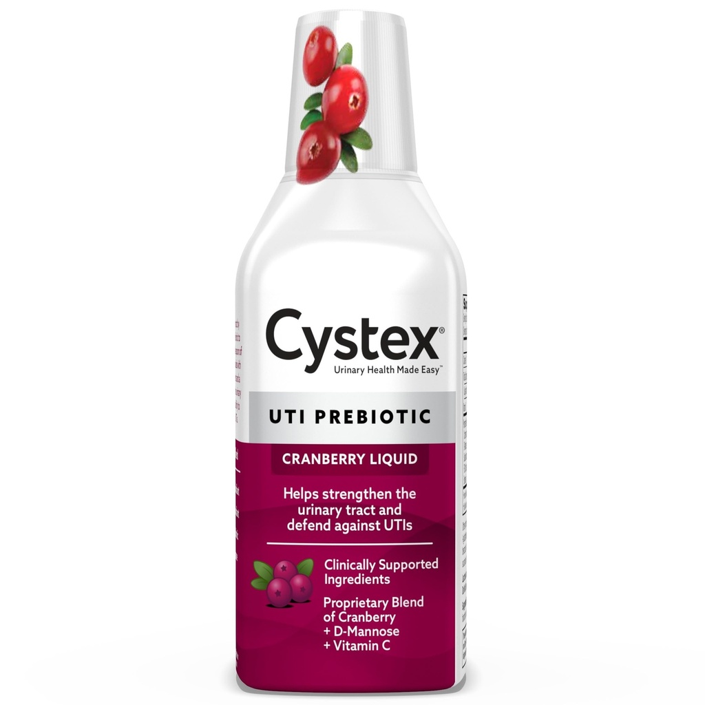 Cystex UTI Support & Urinary Health Supplement - Prébiotique de canneberge sans sucre avec D-Mannose, vitamine C, et Bromelain pour la protection et l'entretien UTI - Formule liquide - 7,6 fl oz - (Pack de 1)