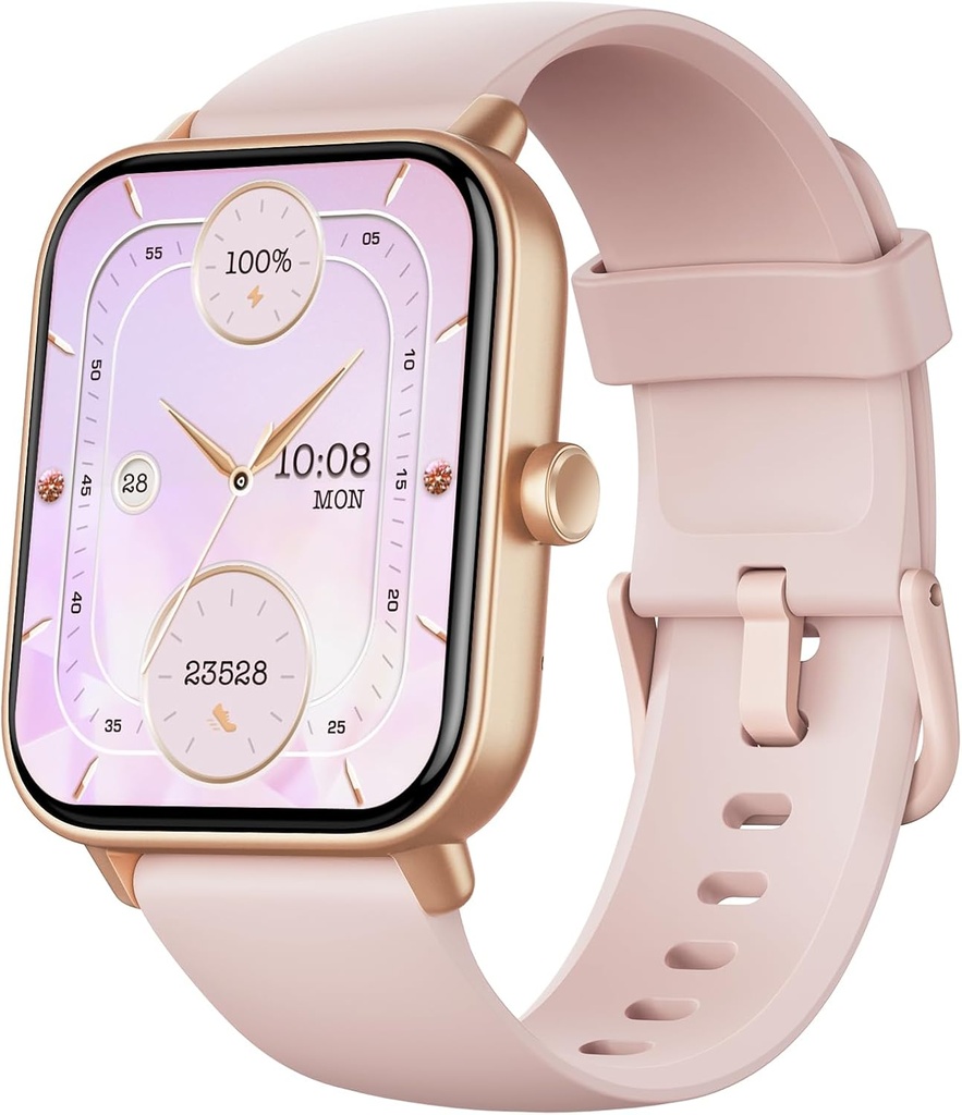 Fitpolo Smart Watch für Damen,1,8" Touchscreen Fitness Tracker Bluetooth Call Alexa SpO2 Herzfrequenz-Monitor Sleep Calorie Step Counter Wasserdicht Aktivität Tracker und Smartwatch für Android iPhone
