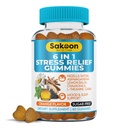 6-in-1 Stress Relief Gummiess 60ct - Aids Rilassamento con Ashwagandha, GABA, L-teanina, Lemon Balm, Camomilla, Cumino nero Seed Nigella Sativa. Miglioramento del sonno profondo, supporto congiunto - 60 gommie