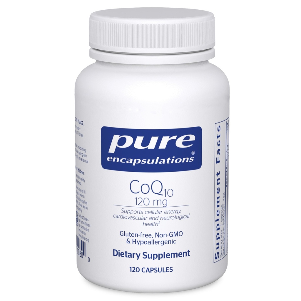 Pure Encapsulations CoQ10 120 mg - Coenzym Q10 Ergänzung für Herzgesundheit, Energie, Antioxidantien, Gehirn & Gedächtnis Gesundheit - Cellular Health, Kognition & Cardiovascular Support* - 120 Kapseln