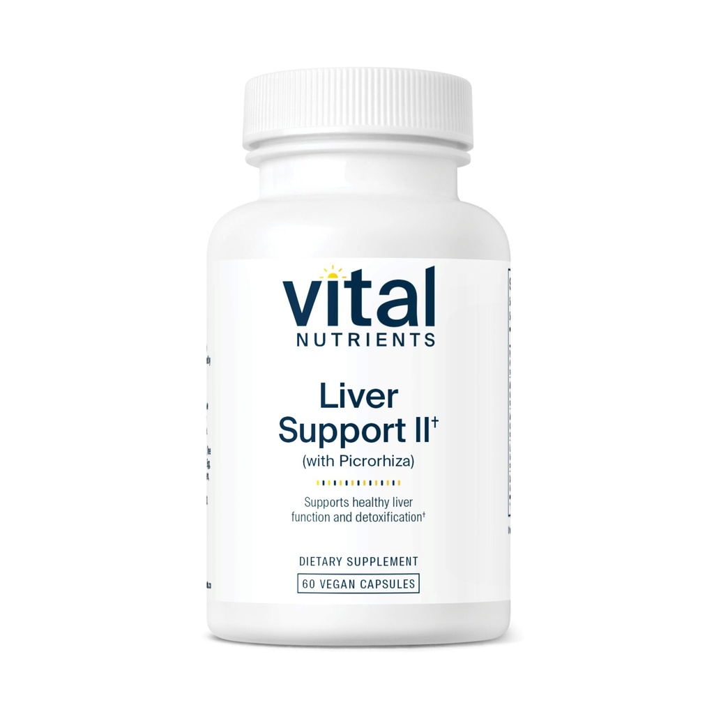 Vital Nährstoffe Liver Support II mit Picrorhiza, Milchdistel und Curcumin | Vegan Ergänzung | Kräuter Kombination zur Unterstützung gesunder Leberfunktion* | Gluten, Dairy und Soy Free | 60 Kapseln