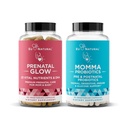 Bundle prénatale naturelle – Multivitamine prénatale Glow – Probiotiques Momma pour maman et bébé
