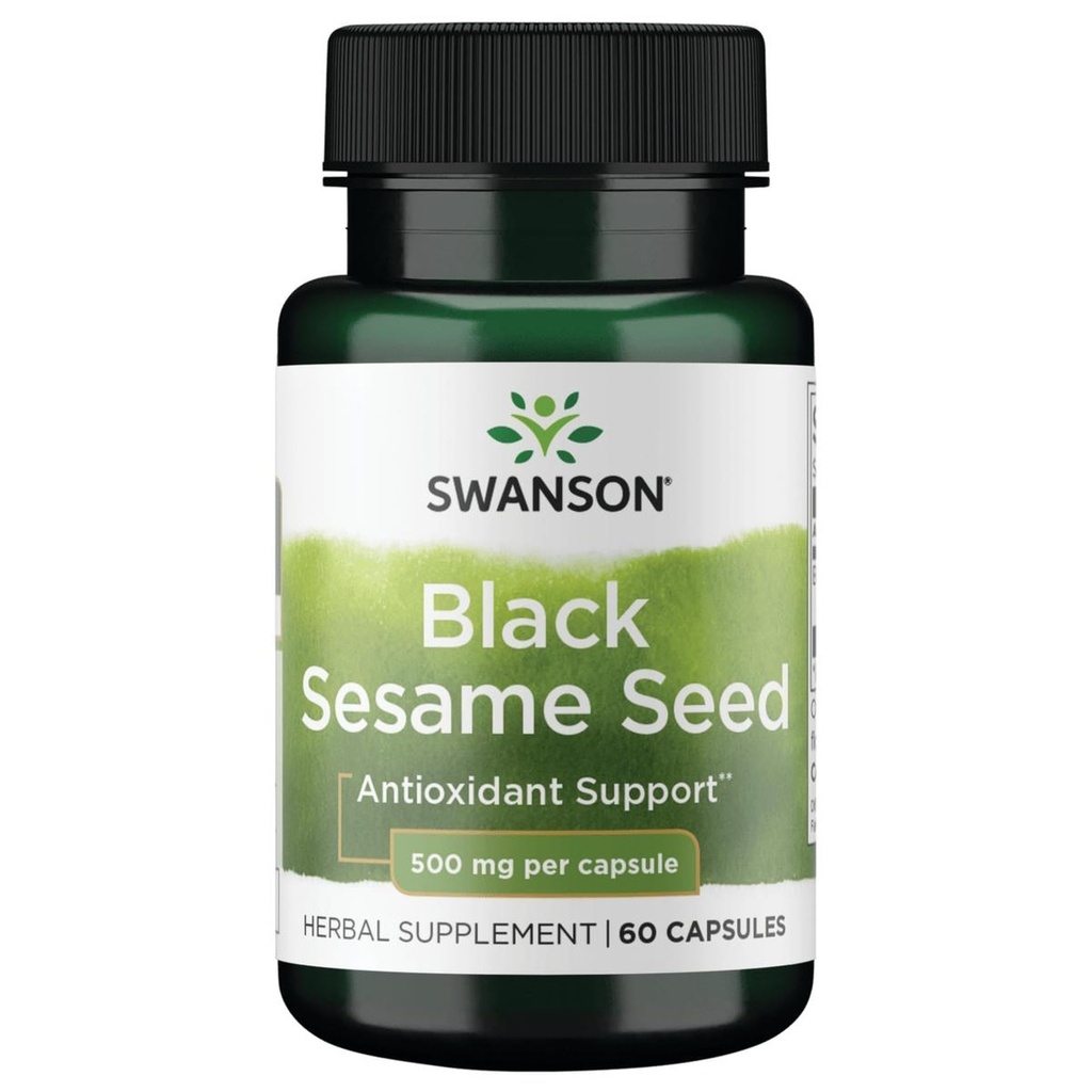 Swanson Full Spectrum Black Sesam Seed 500 Milligramme 60 Kapseln
