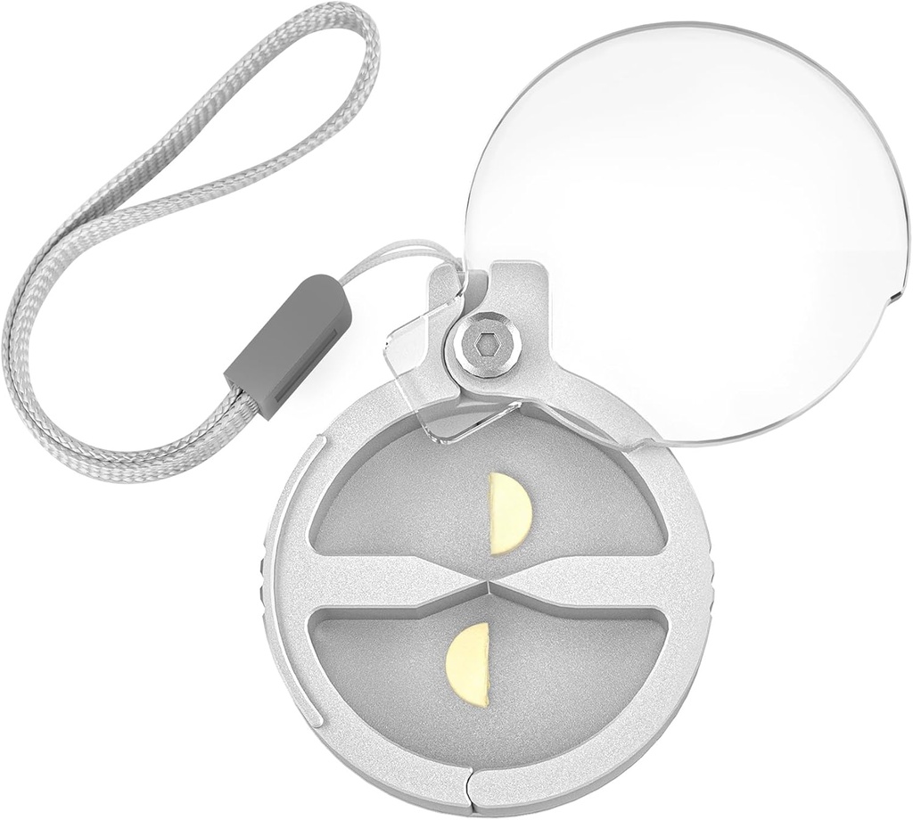 Durable Pille Splitter, Präzise Dual-Blade Aluminium Pillenschneider für kleine & große Pillen, Kompakte Pille Gehäuse mit Lanyard für Reisen, Tägliche Verwendung