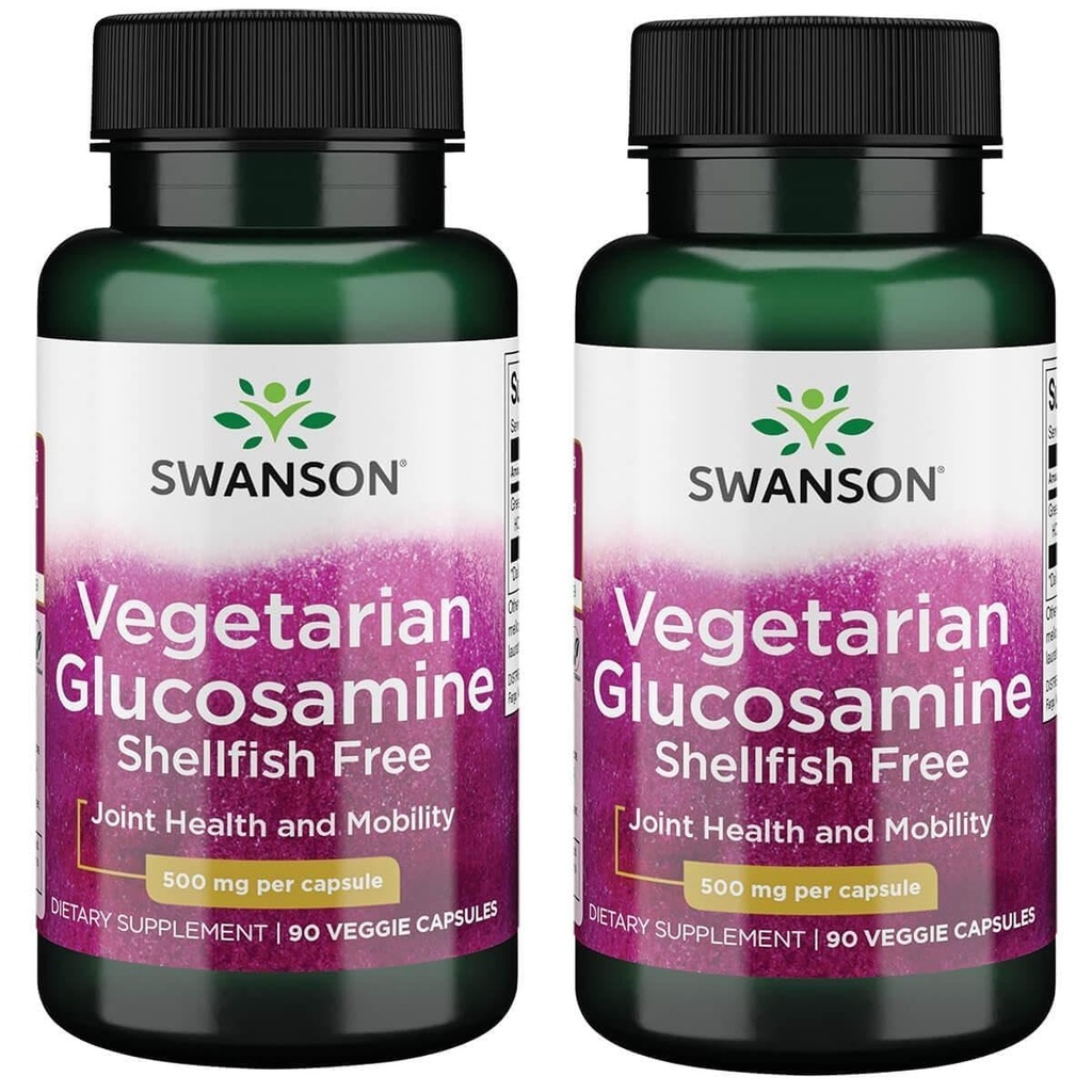Swanson Glucosamine végétarienne - Sans mollusques 500 Milligrammes 90 Capsules de légumes (2 Pack)
