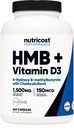Nutricost HMB (1500mg) und Vitamin D3 (6000 IU) Ergänzung - 240 Kapseln, 80 Portionen - Glutenfrei und nicht-GVO