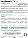Meilleure racine de dandelion naturelle 520 mg et vitamine K2 (MK7) avec D3