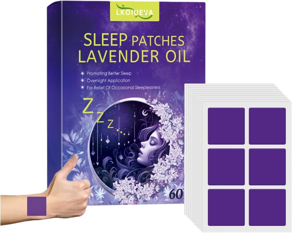 60 Stks Schlafaufnäher für Erwachsene Extrastärke, Natürlicher Sweet Dream Schlafaufnäher für Damen und Herren, Fast-Acting Schlafhilfe Aufnäher, Einfache Anwendung Deep Sleep Patches