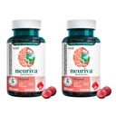 NEURIVA Original Brain Supplement für Speicher, Fokus & Konzentration + Lernen & Genauigkeit mit klinisch getesteten Nootropics Phosphatidylserine und Neurofactor, Erdbeeren Flavor, 50 Gummi (2 Pack)
