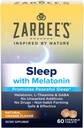 Zarbee's Melatonin 5mg, L-Theanine + GABA Schlaf-Ergänzung zur Förderung eines friedlichen Schlafs, Natürliche Orange Geschmack, Kautabletten für Erwachsene Alter 12 Up, 60 Count