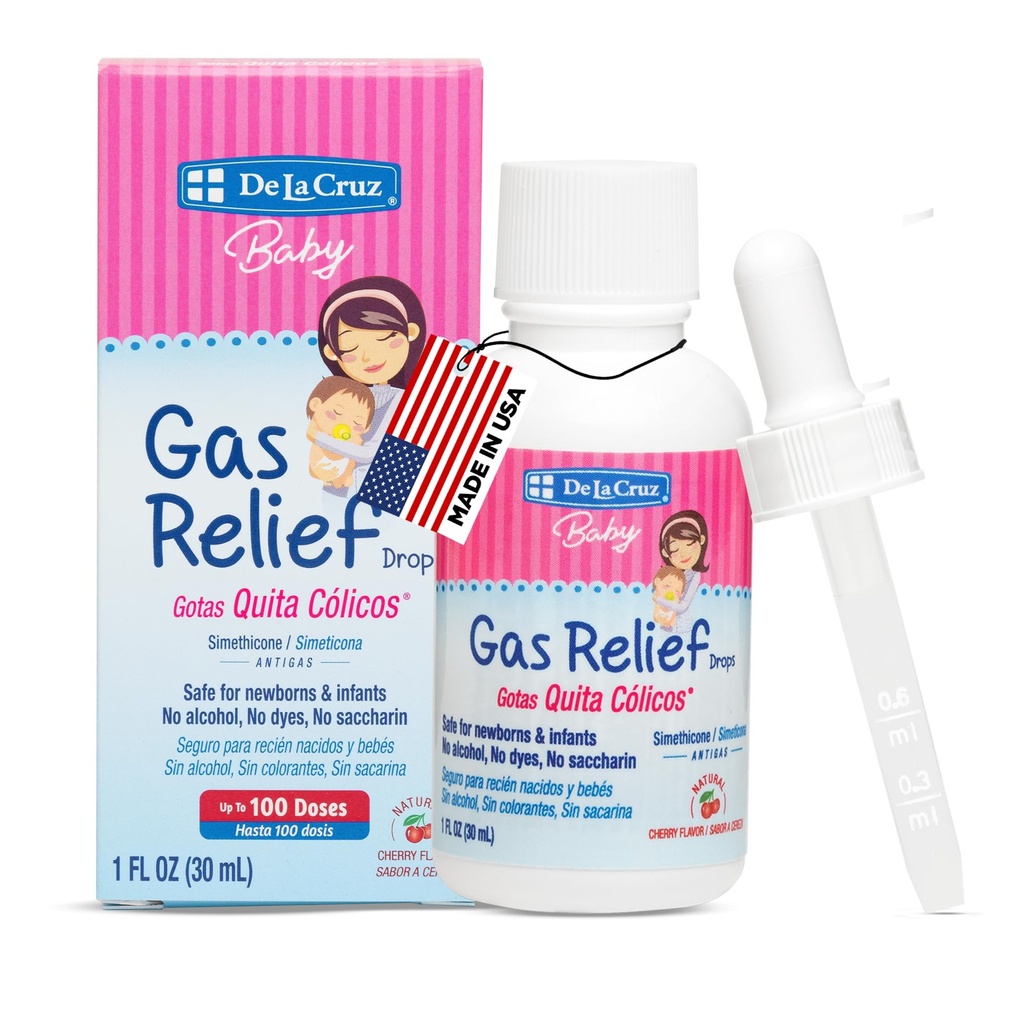 Gocce di gas per i bambini - Quita Cólicos Infant Gas Relief Gocce con Simethicone - Gocce coliche sicure per i neonati 1 FL. OZ. (30 mL)