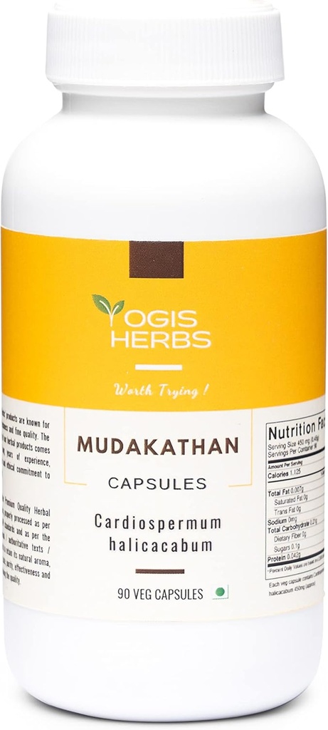 YOGIS HERBS Mudakathan Kapseln (Cardiospermum Halicacabum) | 90 Veg Kapseln |100% Natürlich