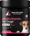 Bite saine 12 en 1 Multivitamine pour chiens - Supplément de peau et de manteau, soutien immunitaire, vitamines pour animaux de compagnie, calcium pour chiens fabriqués aux États-Unis - 120 Compte