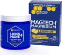 NATURAL STACKS Magtech Magnesium Lemonade Drink Mix + Lions Mane Mushroom Supplement Bundle - Supporti Rilassamento, Salute Del Cervello e Memoria* - 50 Serve
