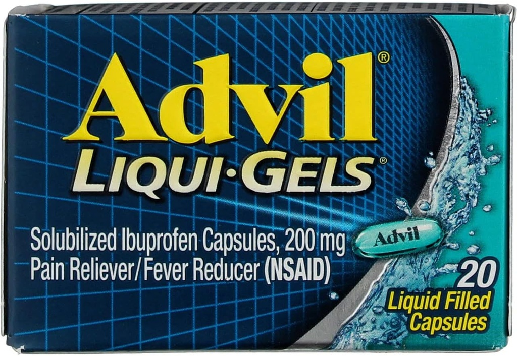 Réducteur de douleur advil / Réducteur de fièvre Liqui-Gels 20 CP - Acheter des paquets et économiser (paquet de 2)