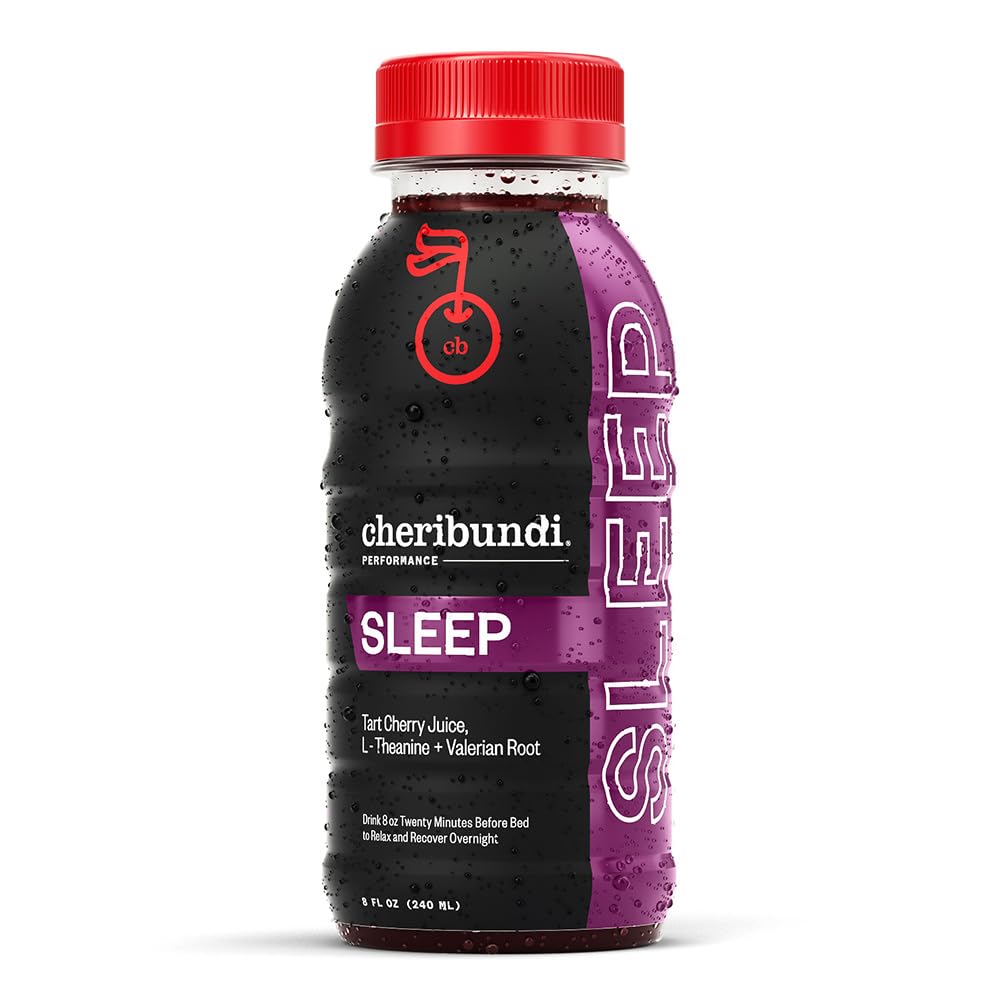 Cheribundi Tart Cherry Juice schlafen | Tart Cherry Juice mit L-Theanine & Valerian Root | Athletes Erholungsgetränk | Promotes Restauration Schlaf, Muskel Erholung & Boosts Leistung | 8 floz (12 Pack)