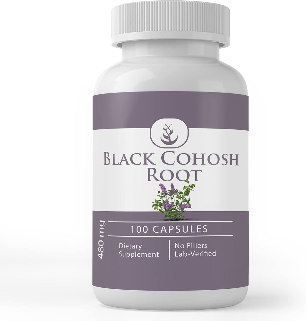 Ingrédients originaux purs Racine de coho noir, (100 capsules) Toujours pur, sans additifs ou remplisseurs, laboratoire vérifié