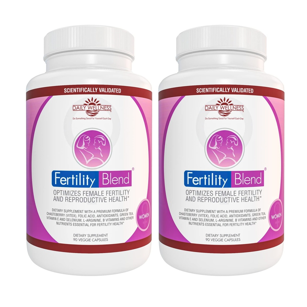Miscela di fertilità quotidiana per le donne - Integratori di fertilità per le donne, Vitamine prenatali di fertilità di concezione, Provando a Conceive Integratori di Progesterone, Pillole di concezione di sostegno del ciclo - 2 Pack