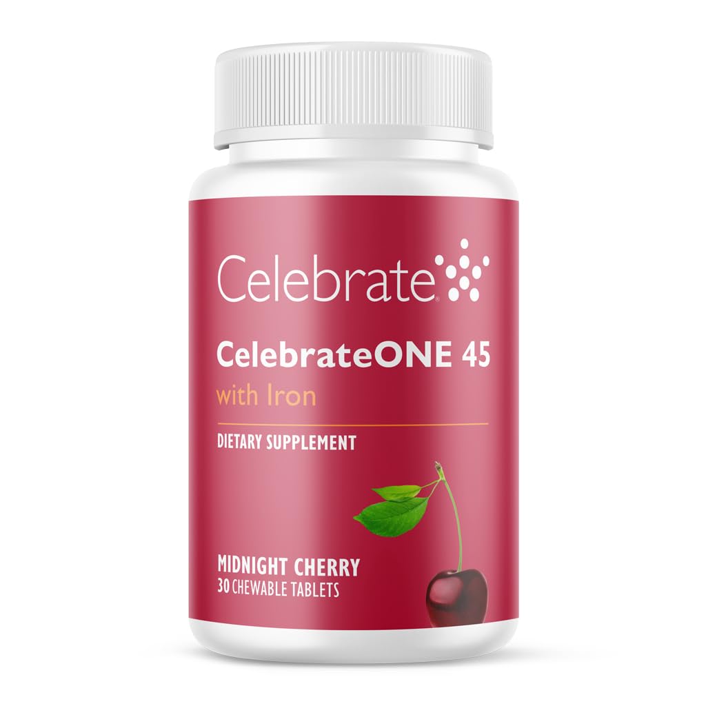 Celebrare le vitamine CelebrateONE 45 Chewables, 45mg Iron - Una volta il giorno Bariatric Multivitamin, vitamine essenziali & minerali - Gastric Bypass & Manica Gastrectomy Supplement - Ciliegia (30 compresse)