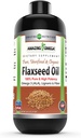 Erstaunlich Omega Flaxseed Öl Ergänzung | Omega 3, Lignane & Fiber | 16 Oz | Non-GMO | Gluten Free | Made in USA