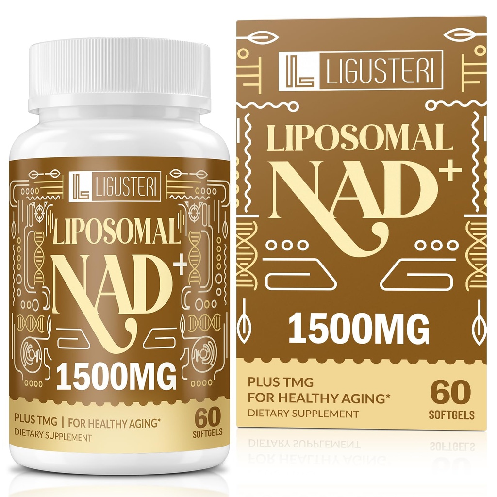 1500 MG Liposomal NAD+, 98%+ Absorption, NAD+ Ergänzung für Frauen und Männer mit TMG, für Aging Defense, Cellular Energy, Heart & Brain Function, Longevity, 60 Softgels
