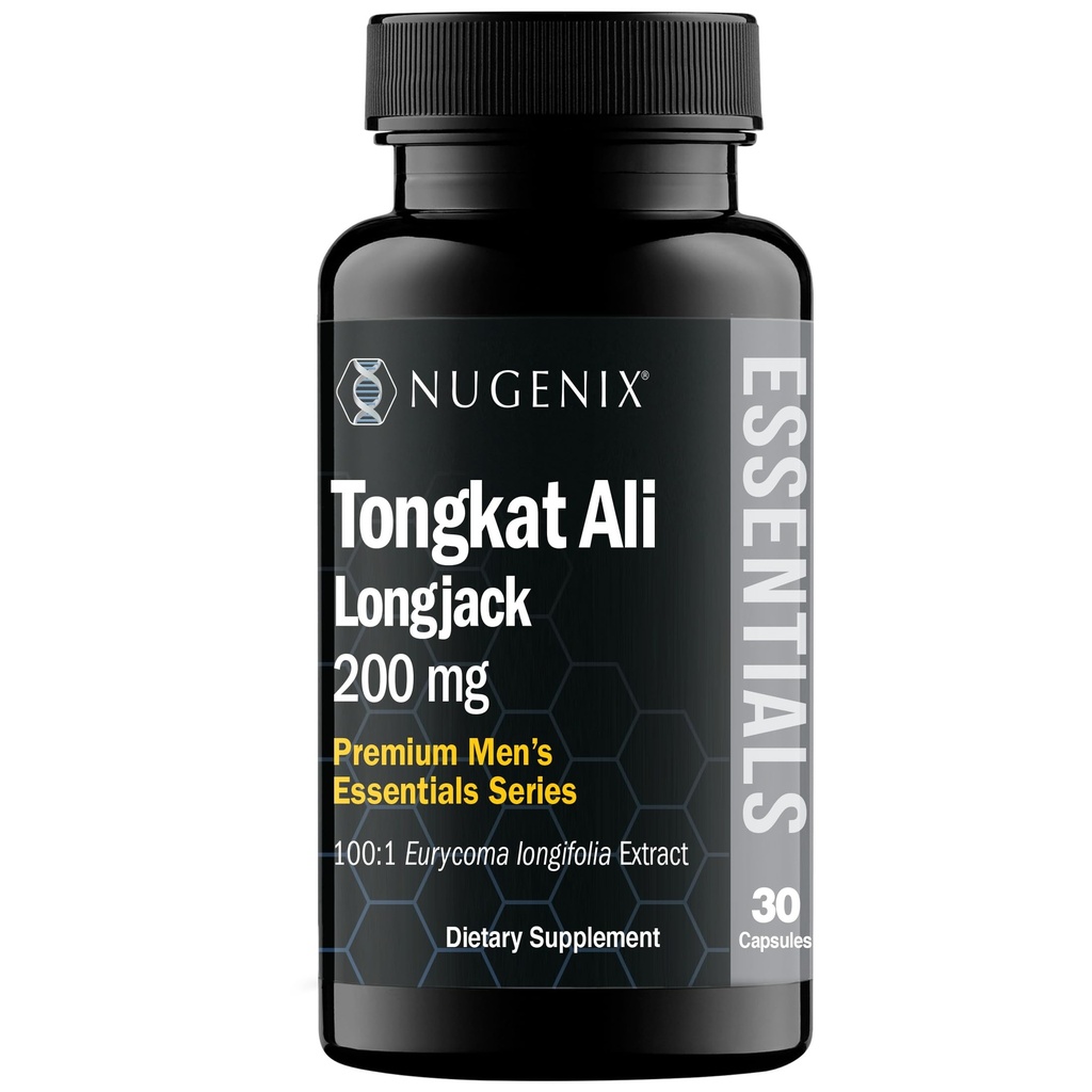 Nugenix Essentials Tongkat Ali for Men, Support for Men's Health, Longjack Eurycoma Longifolia Extract, 30ct