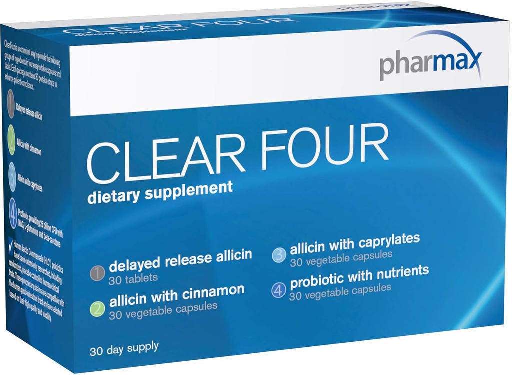 Pharmax Clear Four | Shelf Stable Probiotics to Promote Gastrointestinal Health | 30 Day Supply