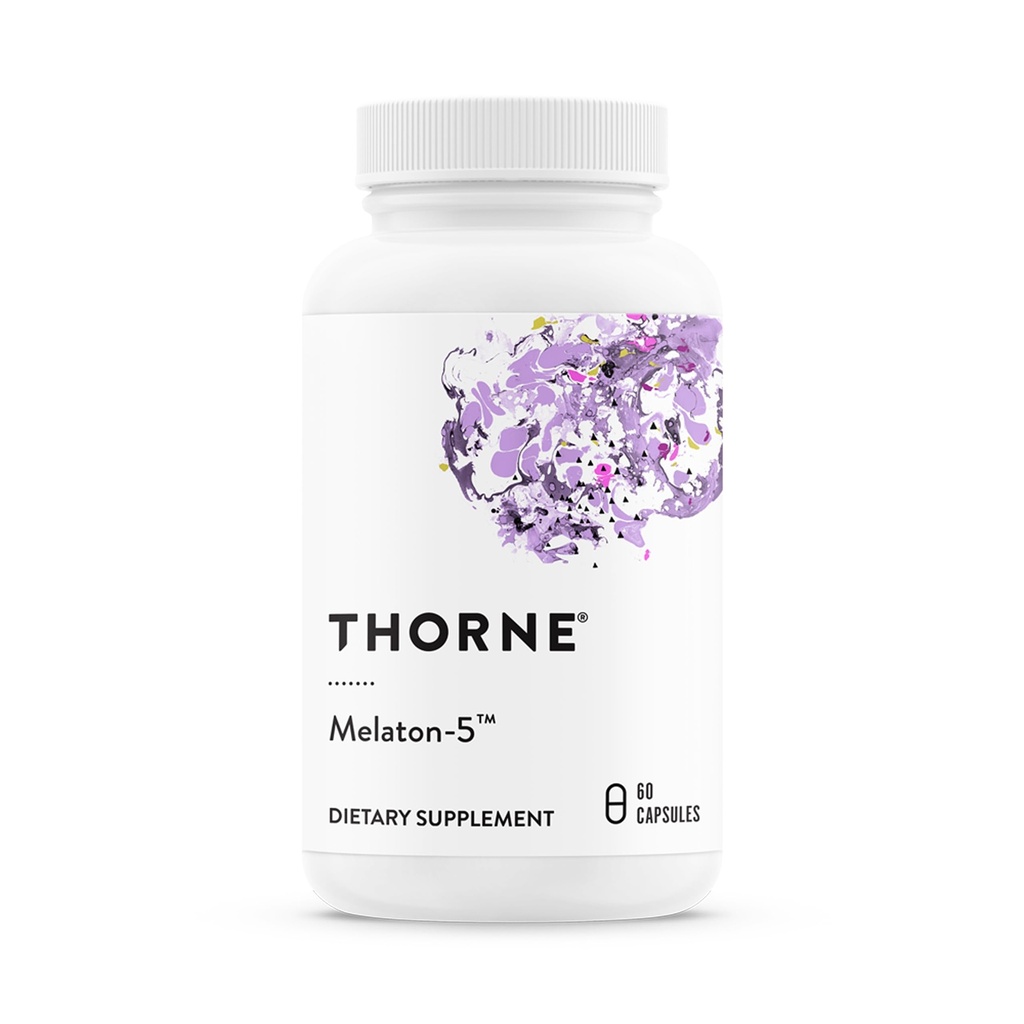 THORNE - Melaton-5-5-5 mg Integratore Melatonina - Supporta Ritmi Circadi normali, sonno riposante e relax* - Certificato di terze parti - Gluten, Dairy & Soy-Free - 60 capsule