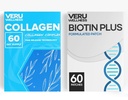 Veru bien-être cheveux peau Nail Duo style de vie Patches - Biotin Collagen - auto-adhésif temps sortie topique, 8-10 heures (60 jours d'approvisionnement)
